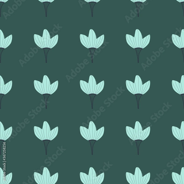 Fototapeta Seamless pattern. Vector illustration for decorative texture design. Flowers on a green background.

