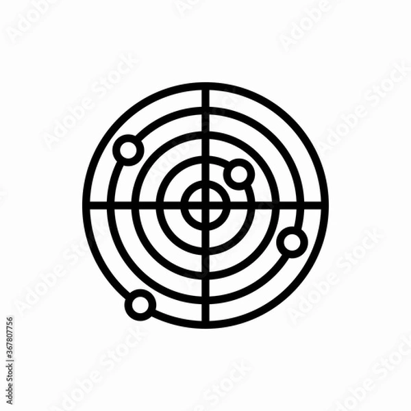 Fototapeta Outline radar icon.Radar vector illustration. Symbol for web and mobile