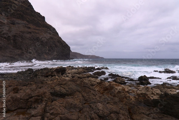 Fototapeta Gran Canaria, landscape north of the island,  hike between San Felipe and Santa Maria de Guia
