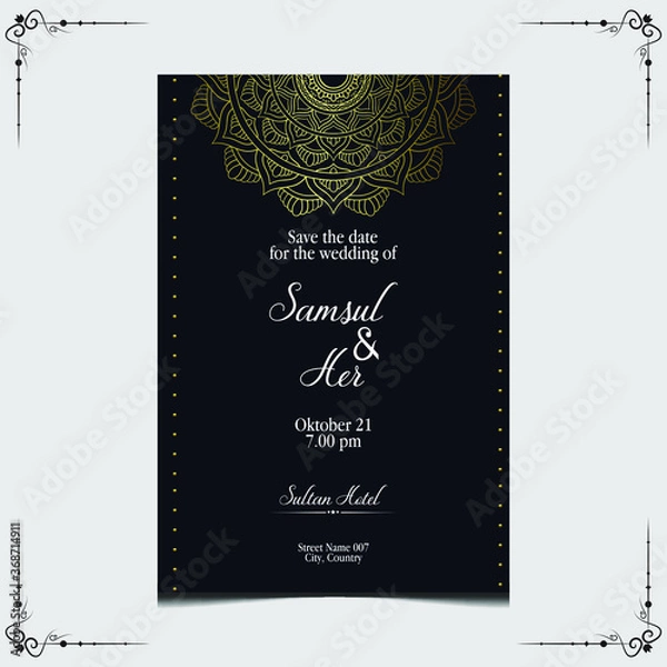 Fototapeta Mandala template with elegant, classic elements. Great for invitation, flyer, menu, brochure, background Premium Vector