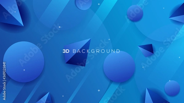 Fototapeta 3D geomatric abstract background with shapes 