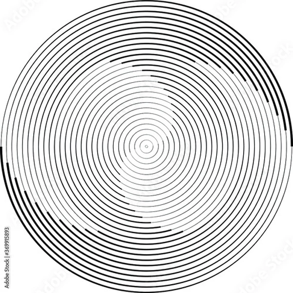 Fototapeta Lines in Circle Form . Spiral Vector Illustration .Technology round. Wave Logo . Design element . Abstract Geometric shape .