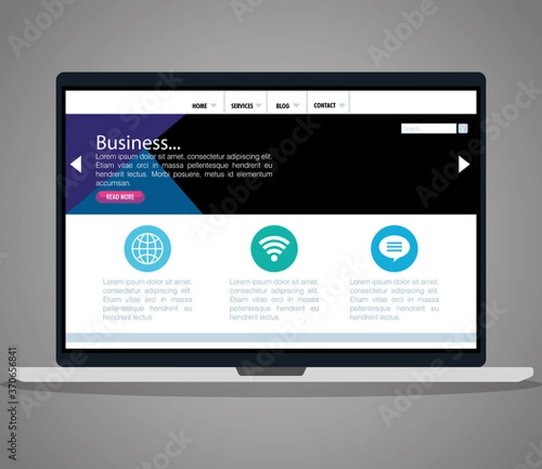 Obraz mockup responsive web, concept website development in laptop vector illustration design