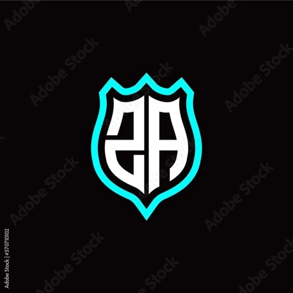 Fototapeta Initial Z A letter with shield style logo template vector