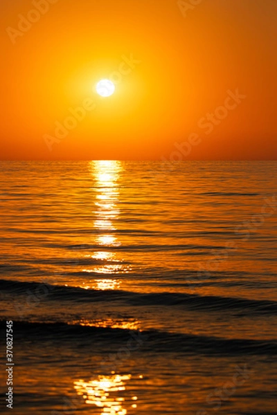 Fototapeta Beautiful sunrise over the sea. Morning at sea