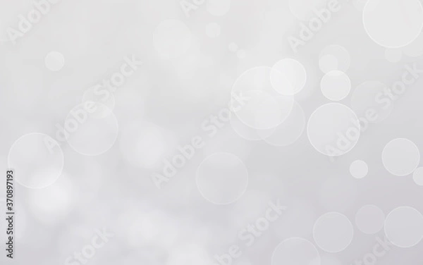 Fototapeta White lights bokeh, defocus glitter blur on gray background. illustration.