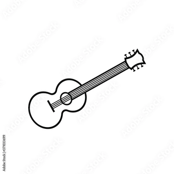 Fototapeta guitar icon outline. guitar logo vector design