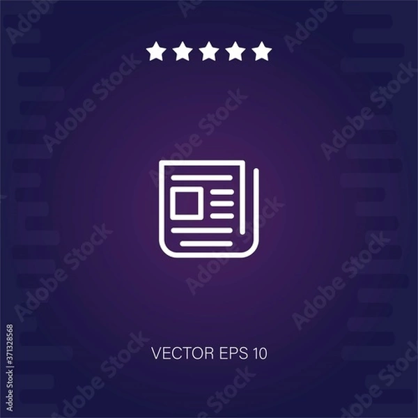 Fototapeta newspaper vector icon modern illustration