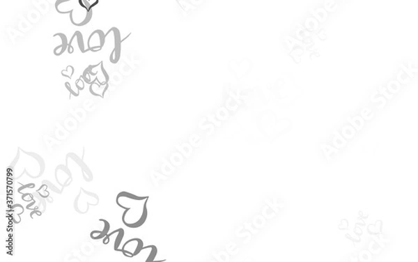 Fototapeta Light Gray vector background with Shining hearts.