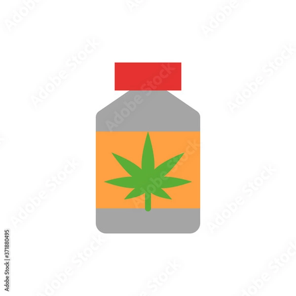 Fototapeta Marijuana bottle icon. Simple color vector elements of herbal drugs icons for ui and ux, website or mobile application