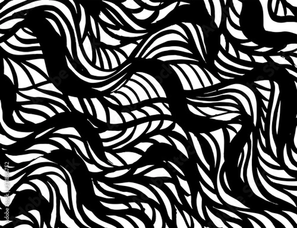 Fototapeta White and black vector. Grunge background. Abstract brush pattern.