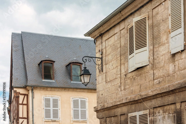 Fototapeta Antique building view in Old Town in Bourges, France