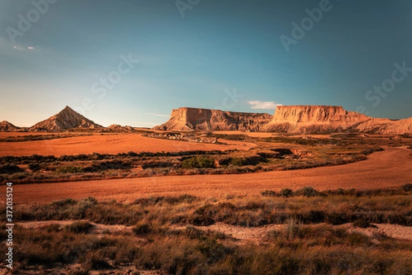 Fototapeta Badlans of Navarre (Bardenas Reales de Navarra) dessert  at the south of Basque Country.