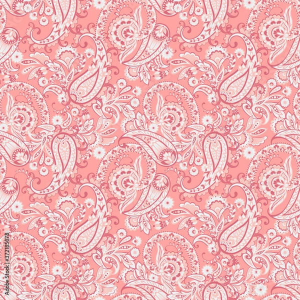 Fototapeta Paisley Floral oriental ethnic Pattern. Seamless Vector Ornament. Indian fabric patterns.