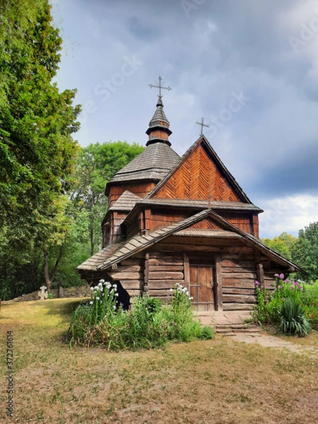 Fototapeta Old Ukrainian wooden church