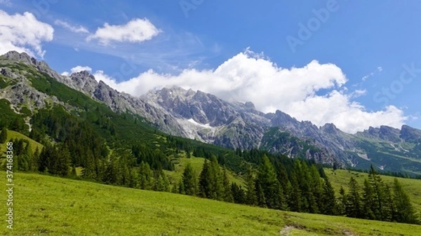 Fototapeta Wanderung durch die Hochalpen, Gebirgswanderung, Alpen, Gebirge