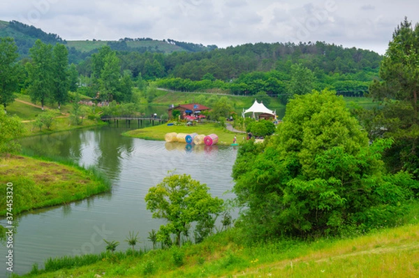 Fototapeta Early Summer scenery of Mulan grassland Scenic spot in Wuhan, Hubei Province, China