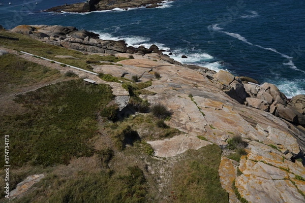 Fototapeta Cliffs in Coastal landscape of San Cibrao San Ciprian. Galicia, Spain