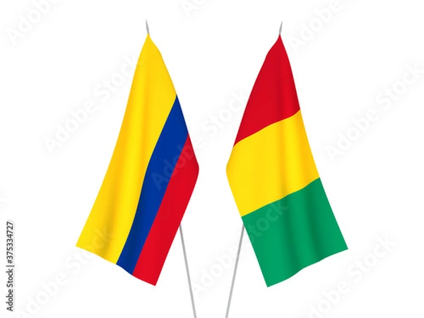 Fototapeta Colombia and Guinea flags