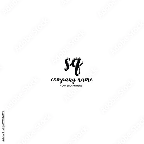 Fototapeta SQ Initial handwriting logo template vector