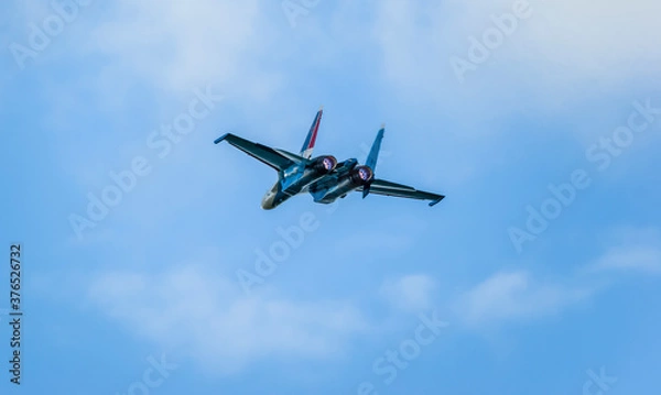 Fototapeta Kubinka, Moscow Region, Russia - August 30, 2020: Su-30SM NATO code name: Flanker-C jet fighter of the Russian knights