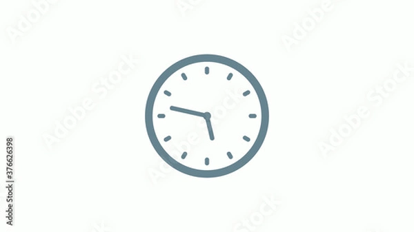 Fototapeta New aqua gray color counting down clock icon on white background