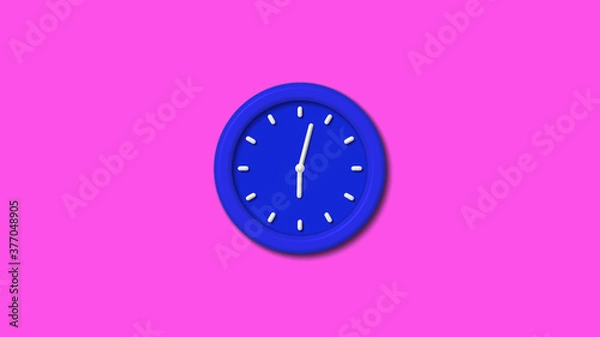 Fototapeta Best blue color 3d wall clock on pink background,Counting down wall clock