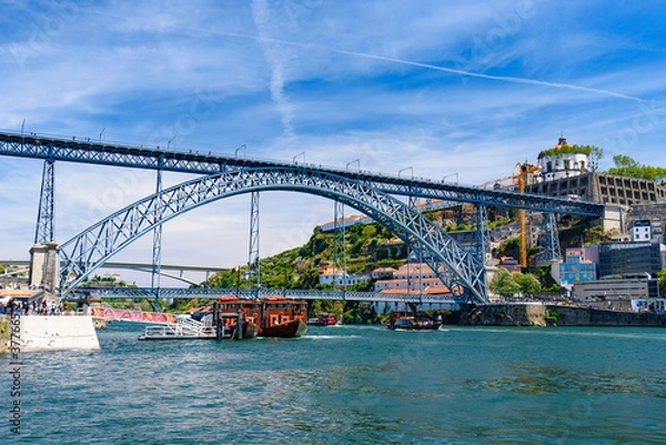 Fototapeta Dom Luis I Bridge, a double-deck bridge across the River Douro in Porto, Portugal