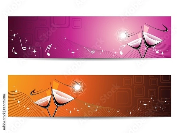 Fototapeta Set of two header for new year