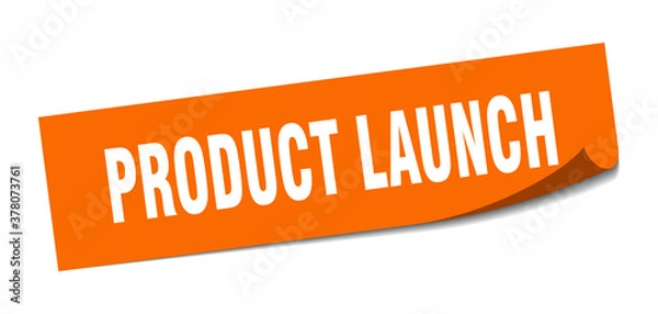 Fototapeta product launch sticker. square isolated label sign. peeler