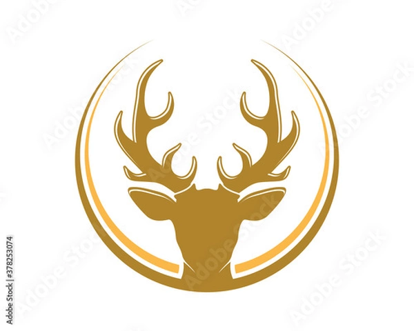 Fototapeta Deer head with circle swoosh