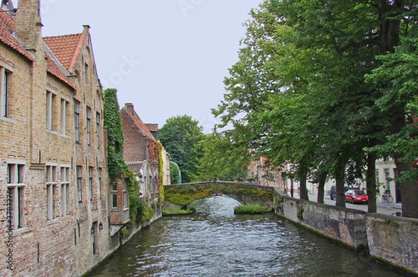 Obraz Aussehen auf die Wasserwegen von Brügge