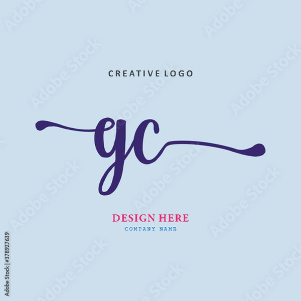 Obraz GC letter arrangement logo simple, elegant, easy to understand and authoritative