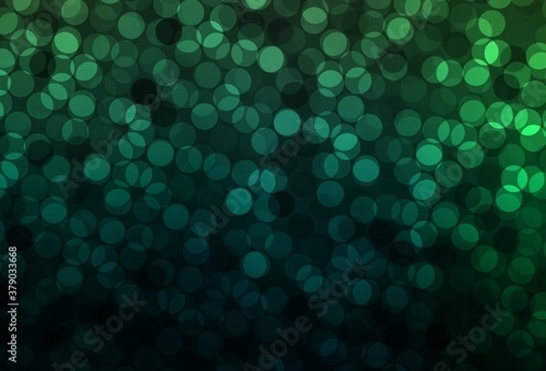 Fototapeta Dark Green vector pattern with spheres.