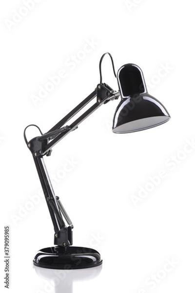 Fototapeta Black desk lamp isolated on white