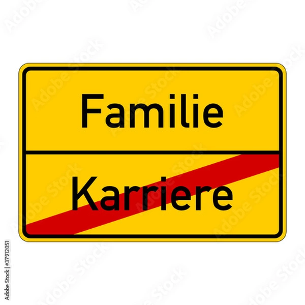 Fototapeta ortsschild karriere familie I