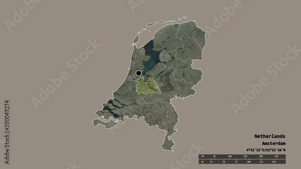 Fototapeta Location of Utrecht, province of Netherlands,. Satellite