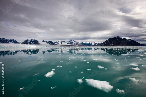 Fototapeta Glacier and Icebergs, Svalbard, Norway