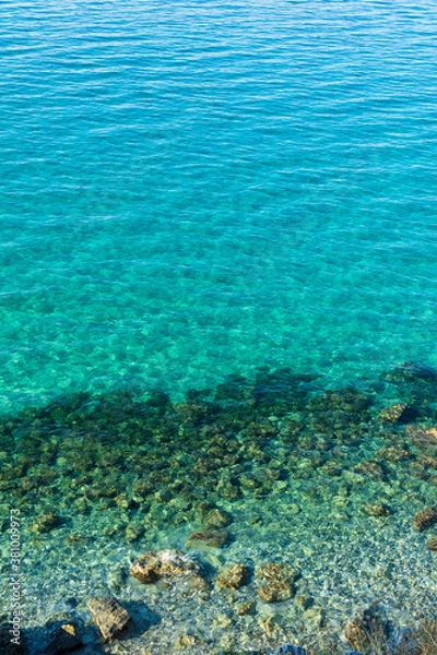 Fototapeta Blue sea water, Dilek Peninsula National Park in Turkey, 