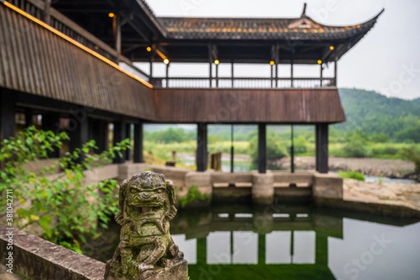 Fototapeta The Tongji weir in Lishui, Zhejiang, China.