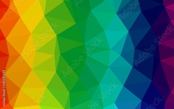 Fototapeta Light Multicolor, Rainbow vector triangle mosaic texture. A sample with polygonal shapes. Polygonal design for your web site.