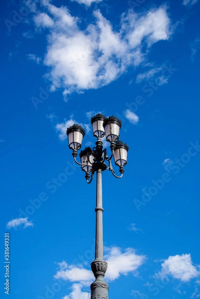 Fototapeta Beautiful street light Photography with blue sky, Day light photography