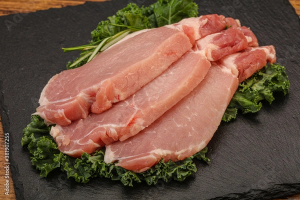 Fototapeta Raw pork steak for cooking