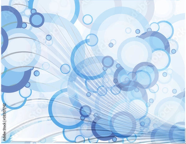 Fototapeta Blue bubbles illustration