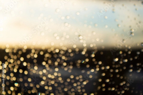 Fototapeta water drops on a glass