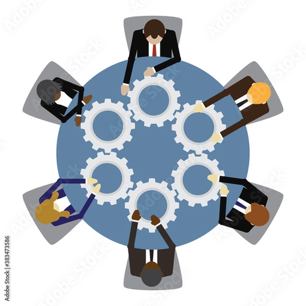 Fototapeta Business people meeting working on a round table