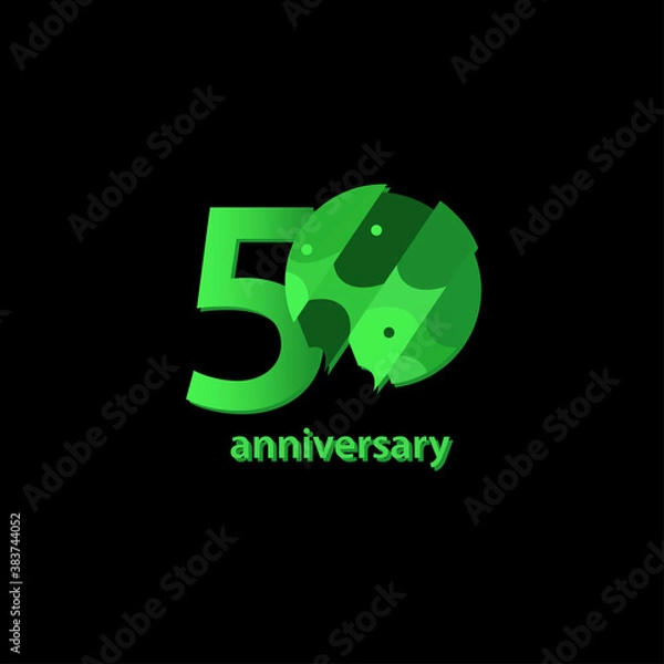 Fototapeta 50 Years Anniversary Celebration Vector Template Design Illustration