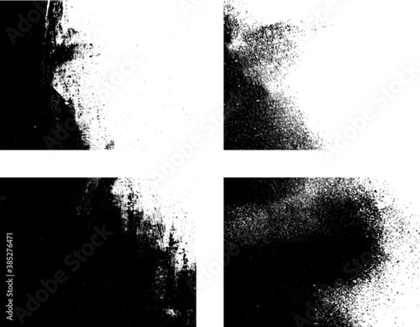 Fototapeta Splatter Paint Texture . Distress Grunge background . Scratch, Grain, Noise rectangle stamp . Black Spray Blot of Ink.Place illustration Over any Object to Create Grungy Effect .abstract vector