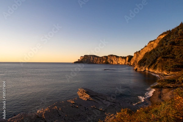 Fototapeta Beautiful view after sunrise at Cap Bon-ami, in the Forillon national park, Canada