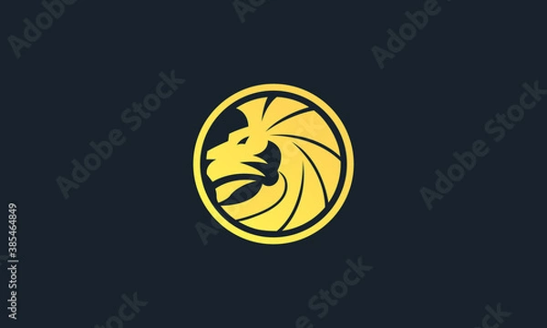 Fototapeta Creative Vector Illustration Logo Design. Luxury Lion King Concept.